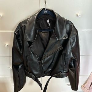Lioness Staten Island Cropped Leather Jacket